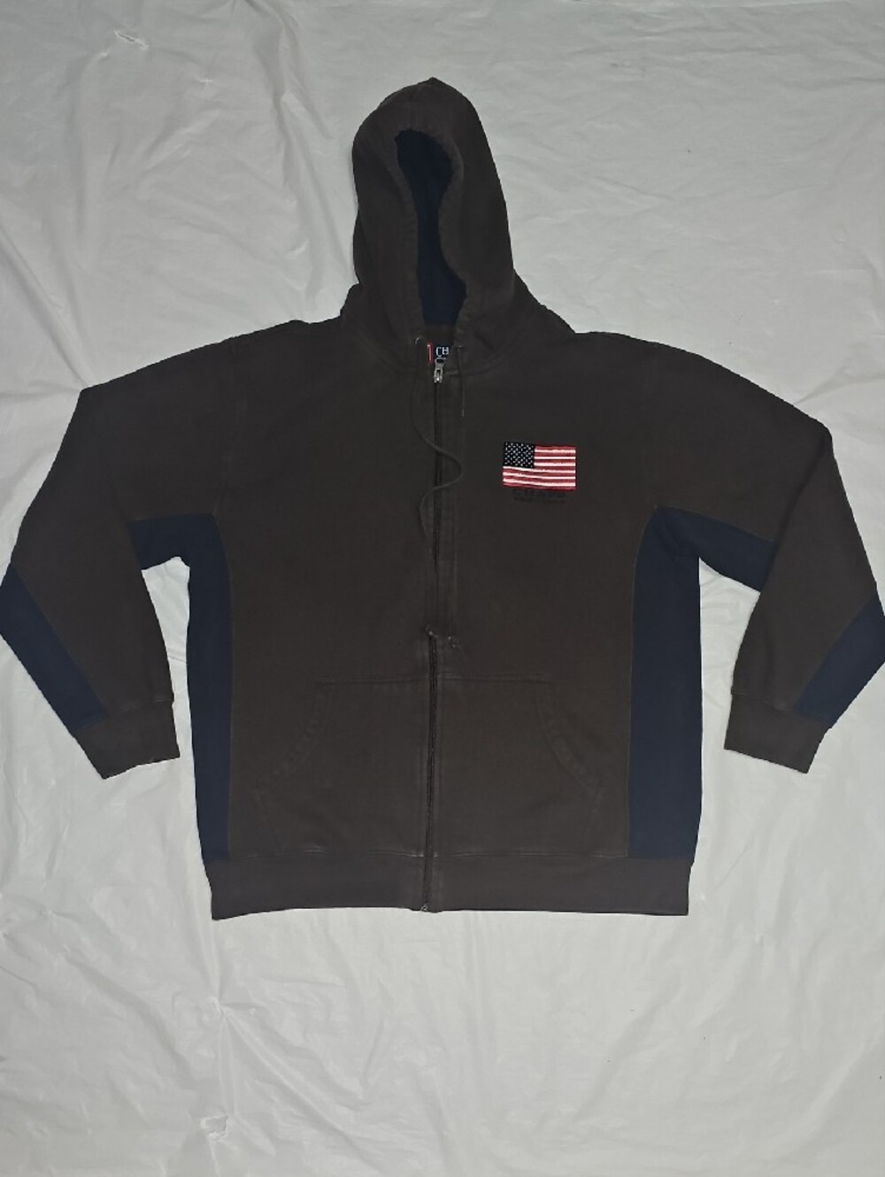 Chaps Adult Medium Zippered Hoodie Brown Used